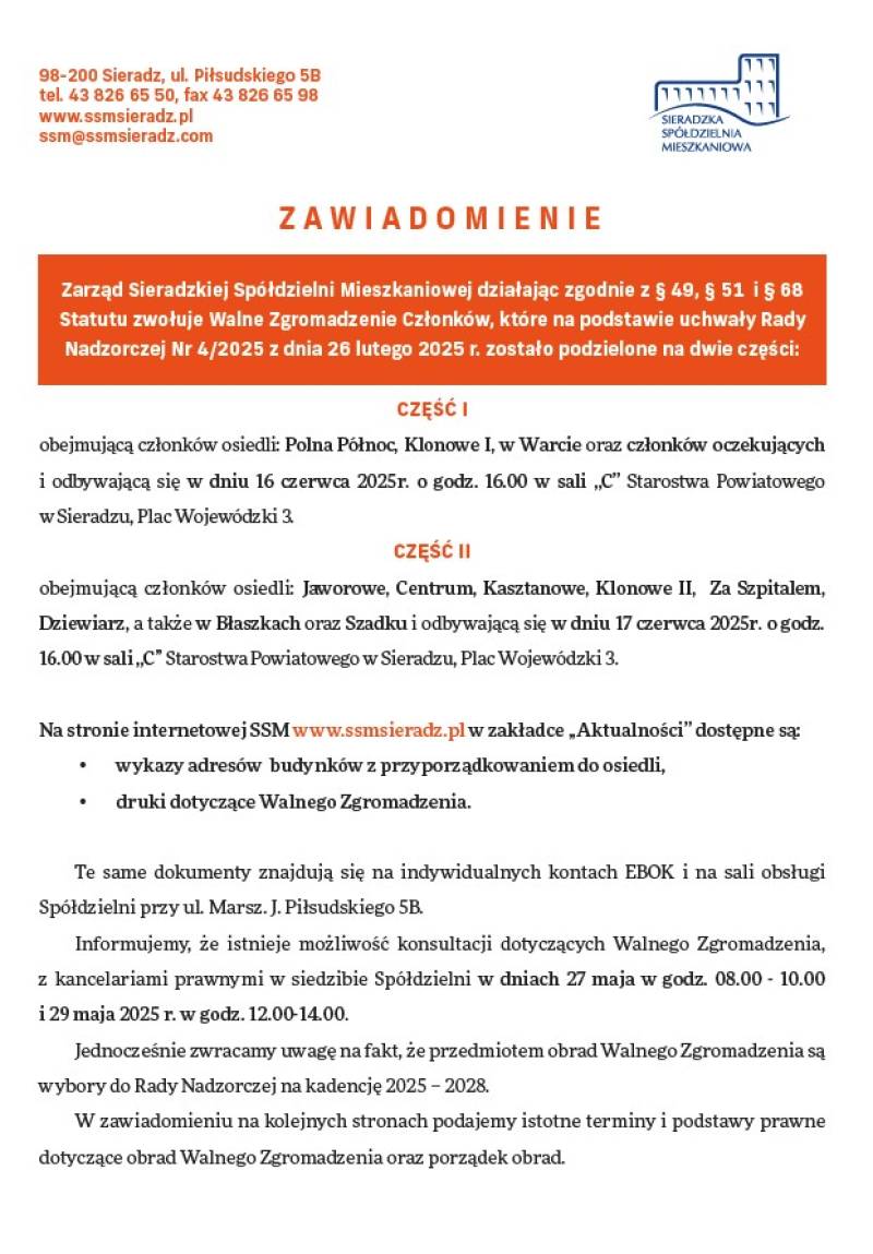 Walne Zgromadzenie Członków - 2025